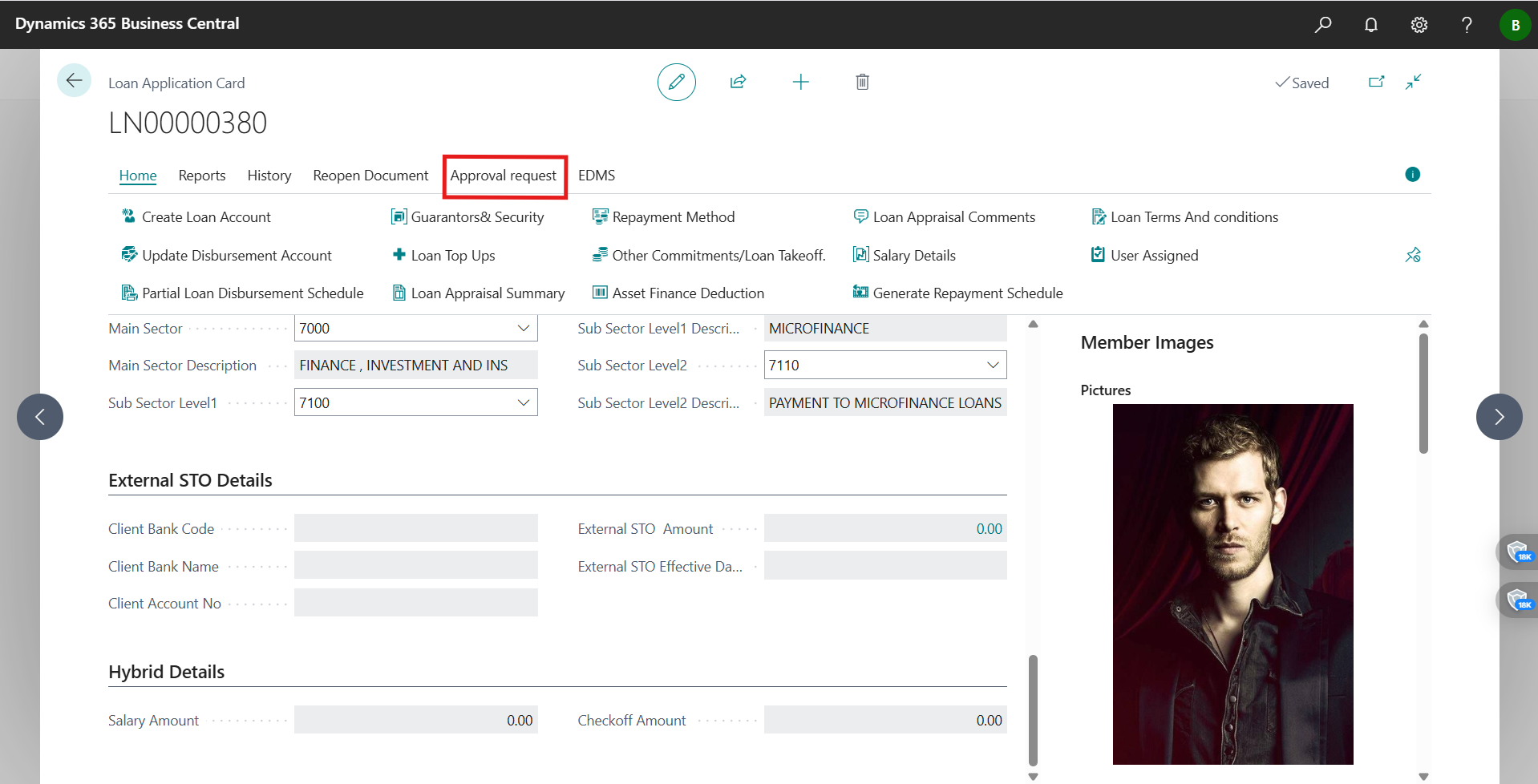 Approval actions available to approver